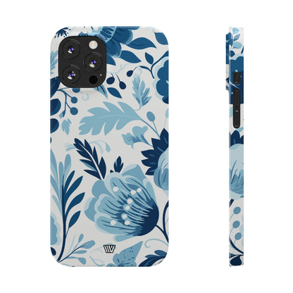 BLUE WHITE FLOWERS | Slim iPhone Case - Trovvve