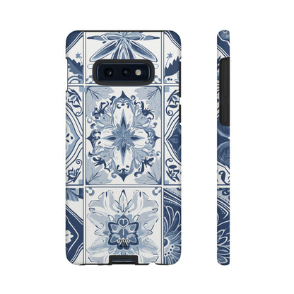 BLUE WHITE TILE | Tough Phone Case - Trovvve