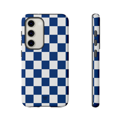 BLUE WHITE CHECKERBOARD | Tough Phone Case - Trovvve