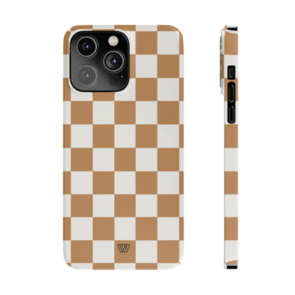 CHESTNUT CHECKERBOARD | Slim iPhone Case - Trovvve