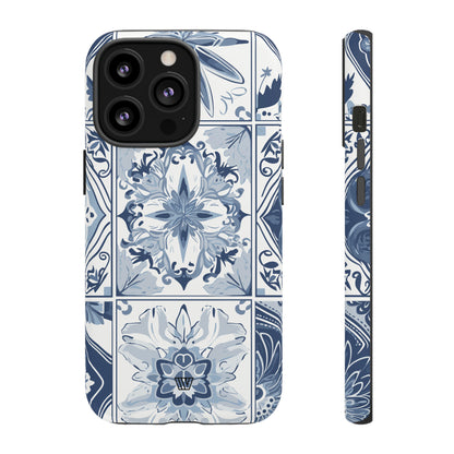 BLUE WHITE TILE | Tough Phone Case - Trovvve