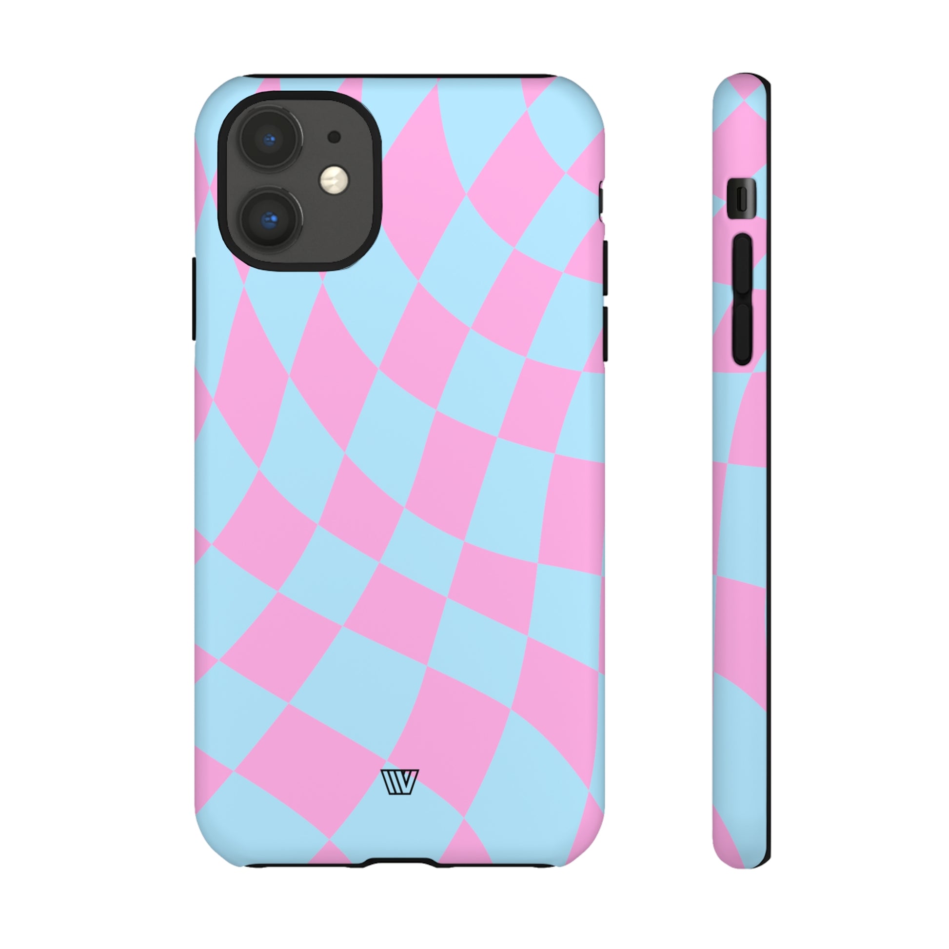 BLUE PINK CURVY CHECKERBOARD | Tough Phone Case - Trovvve