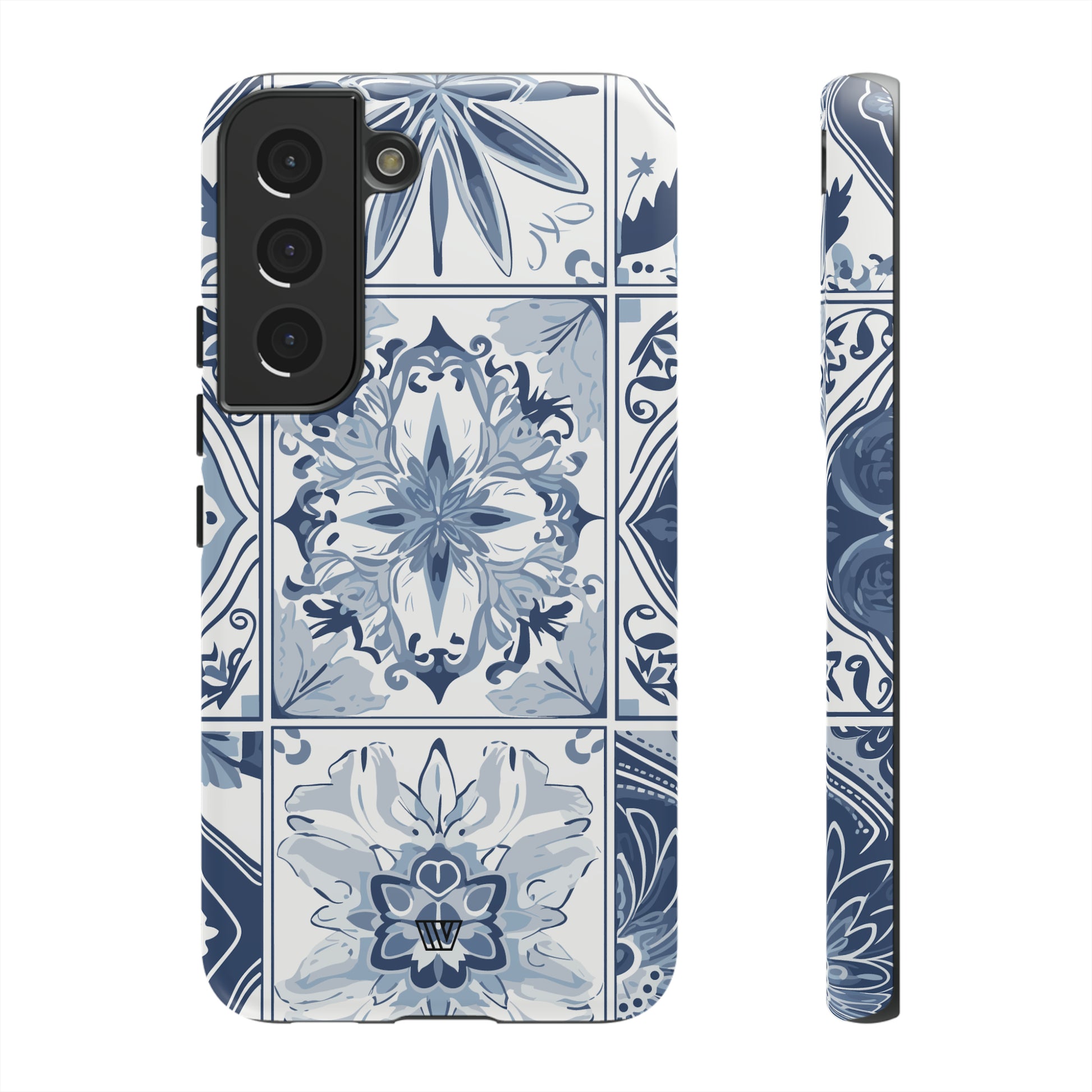 BLUE WHITE TILE | Tough Phone Case - Trovvve