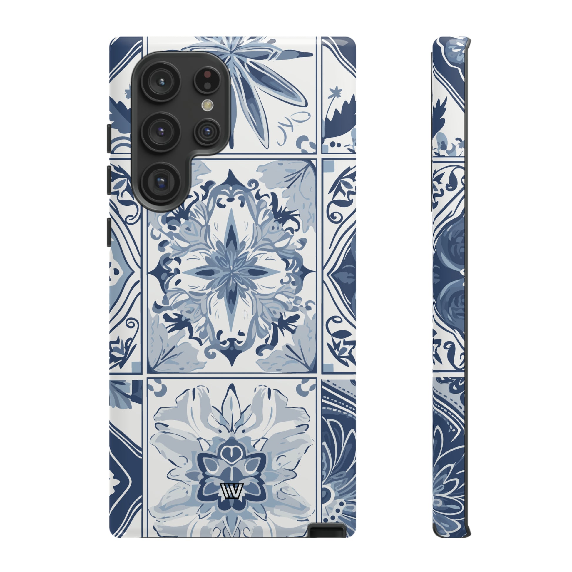 BLUE WHITE TILE | Tough Phone Case - Trovvve