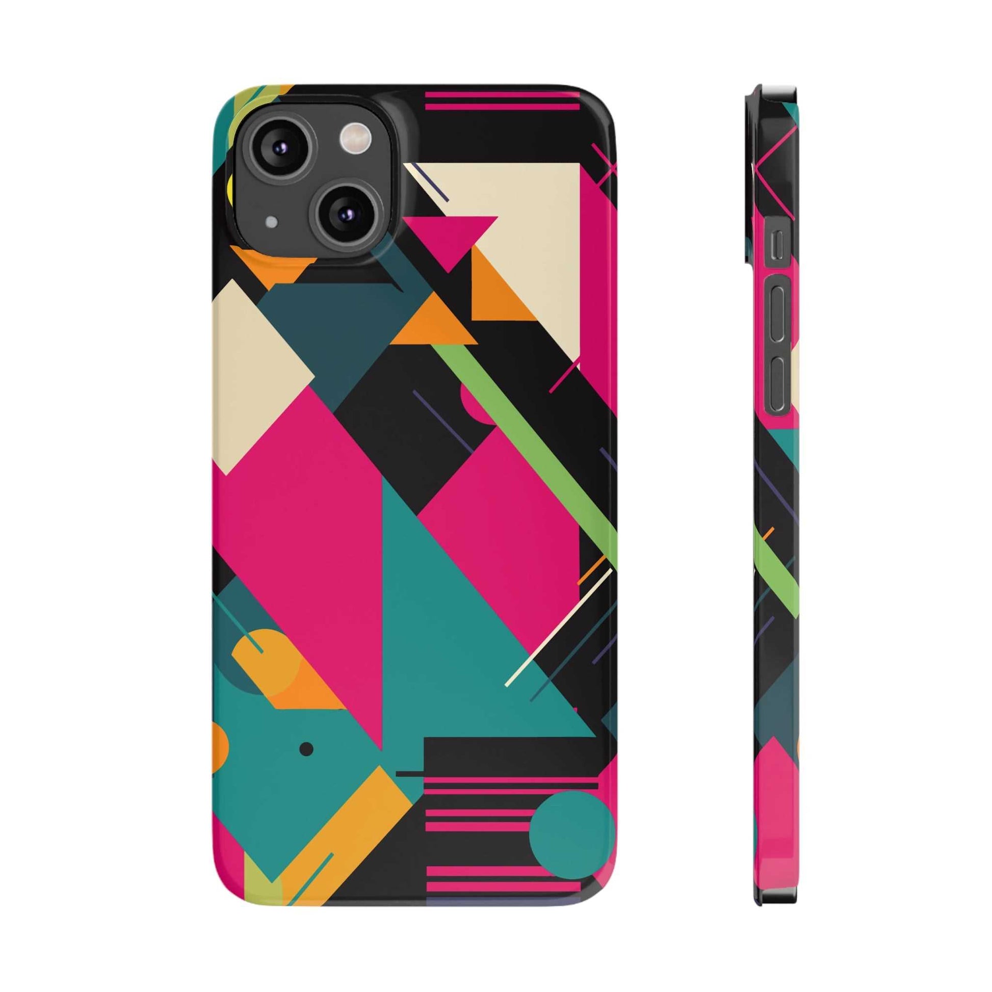 80s / 90s RETRO GEOMETRIC PATTERN | Slim iPhone Case - Trovvve