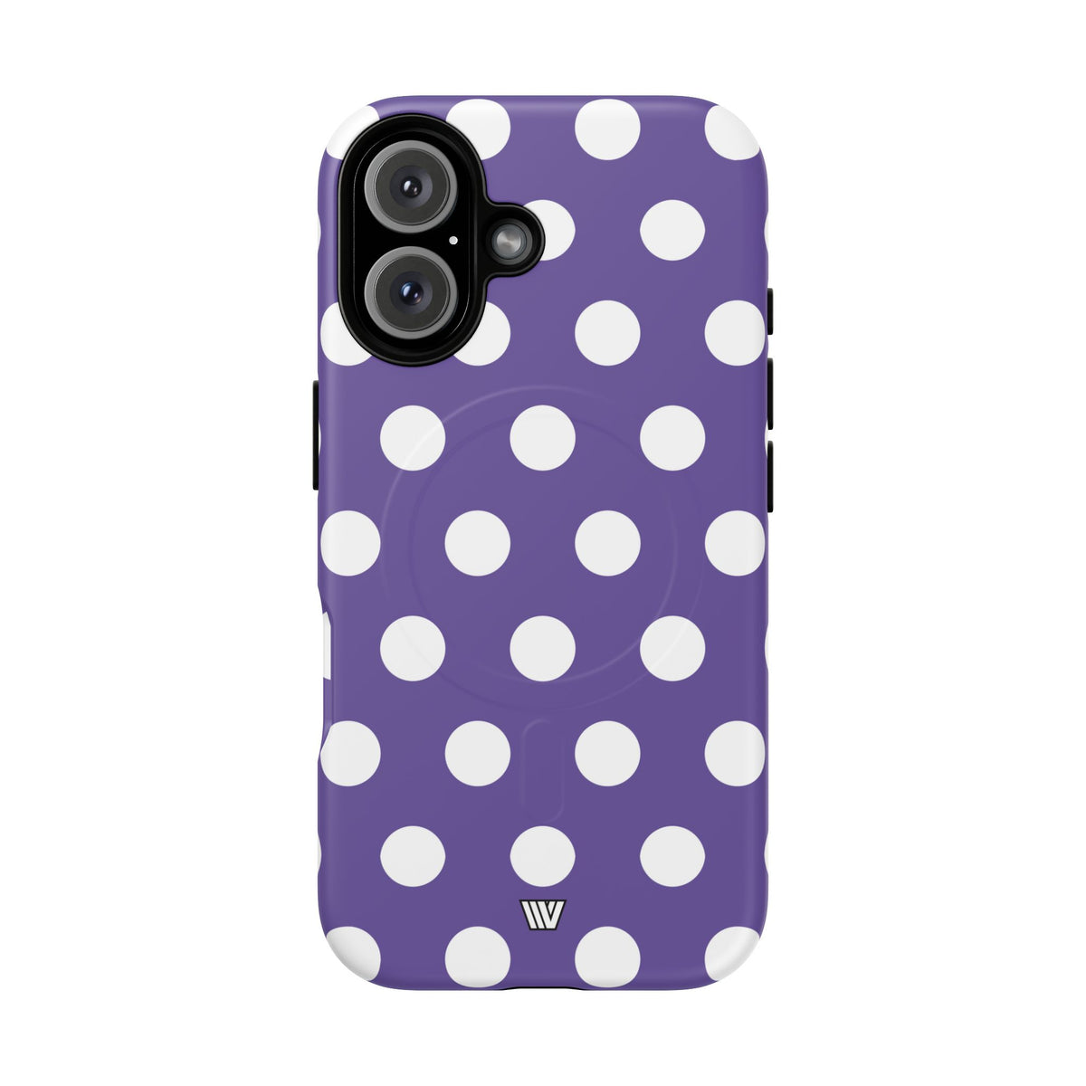 Purple Polka Dots MagSafe Tough iPhone Case – iPhone 16, Matte
