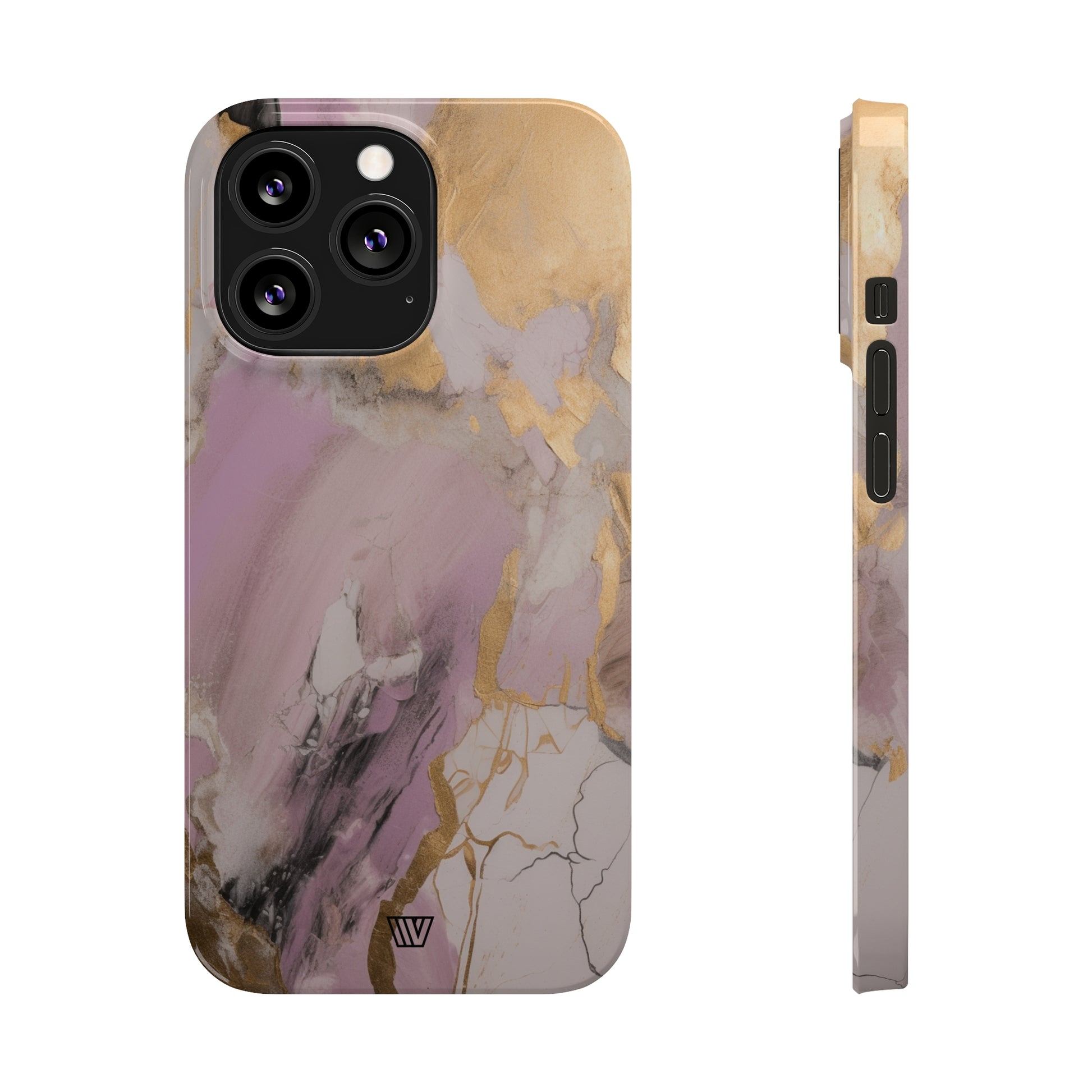 GOLD PINK ABSTRACT PAINTING | Slim iPhone Case - Trovvve