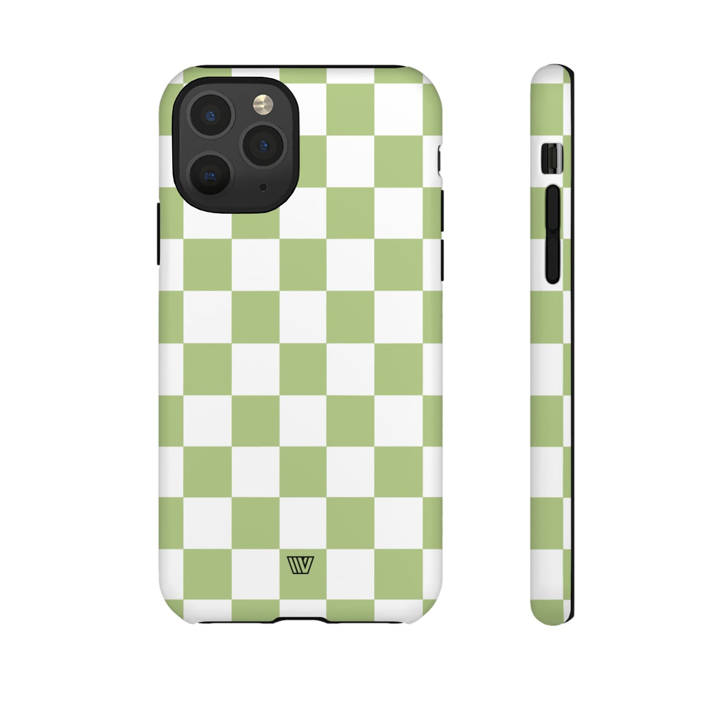 PALE OLIVE WHITE CHECKERBOARD | Tough Phone Case