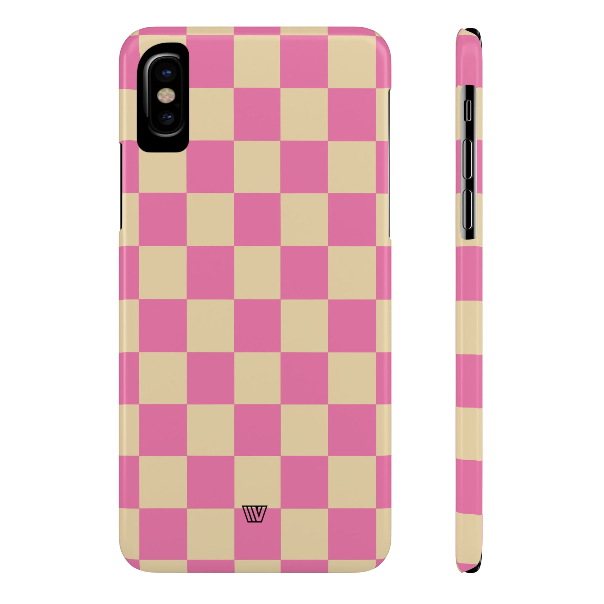 PINK TAN CHECKERBOARD | Slim iPhone Case - Trovvve