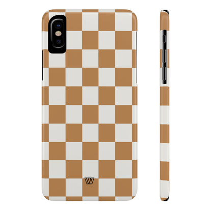 CHESTNUT CHECKERBOARD | Slim iPhone Case - Trovvve