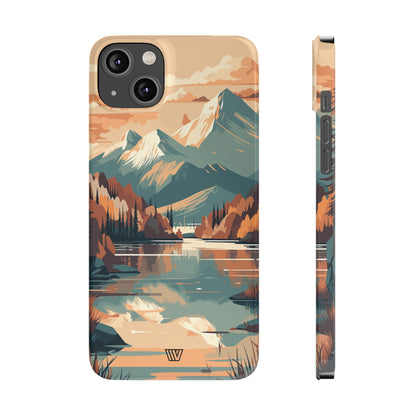 FALL MOUNTAIN RIVER LANDSCAPE | Slim iPhone Case - Trovvve