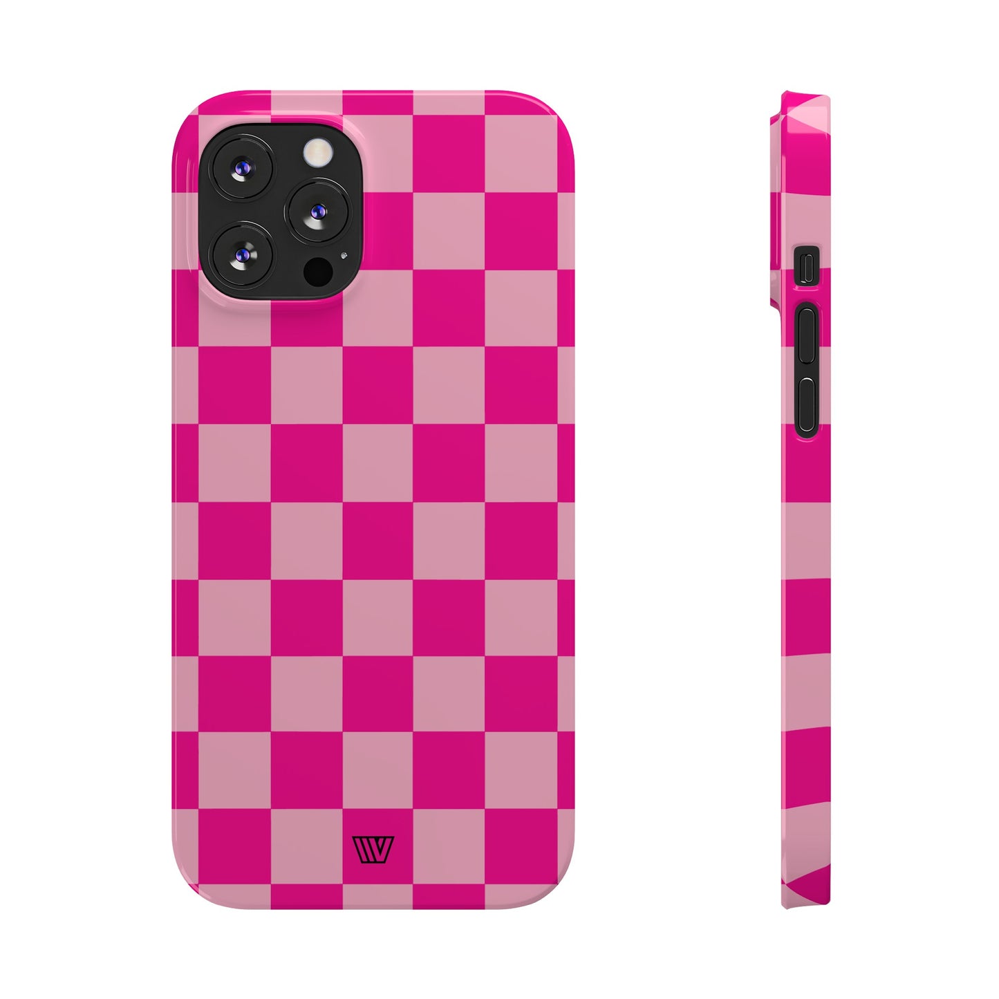 HOT PINK CHECKERBOARD | Slim iPhone Case