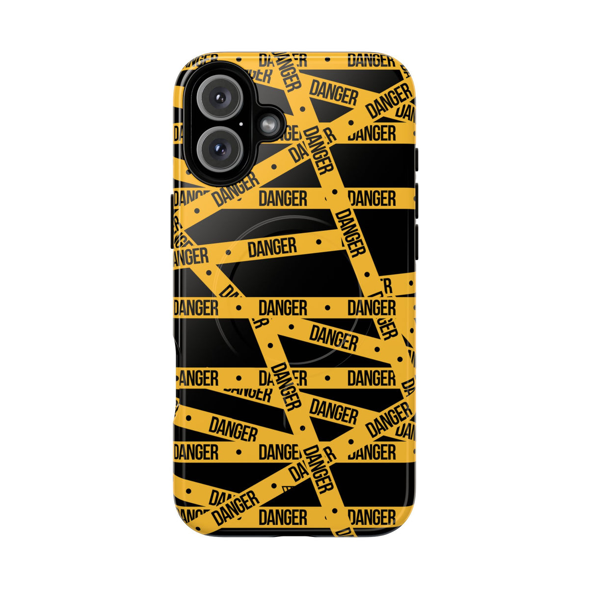 Danger Tape MagSafe Tough iPhone Case – iPhone 16 Plus, Glossy