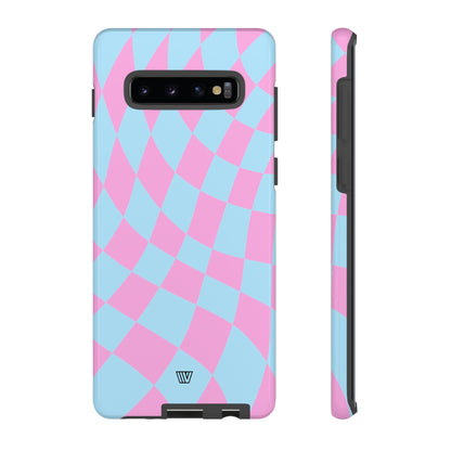 BLUE PINK CURVY CHECKERBOARD | Tough Phone Case - Trovvve