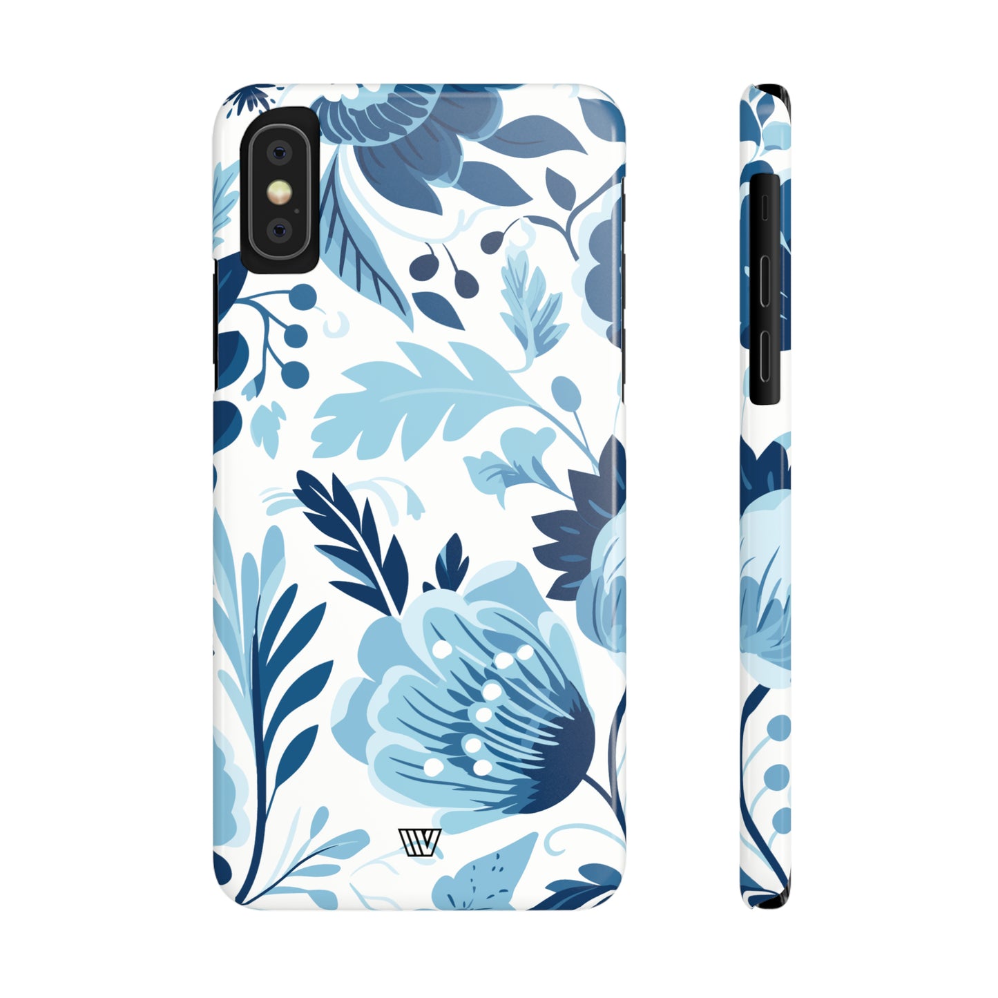 BLUE WHITE FLOWERS | Slim iPhone Case - Trovvve