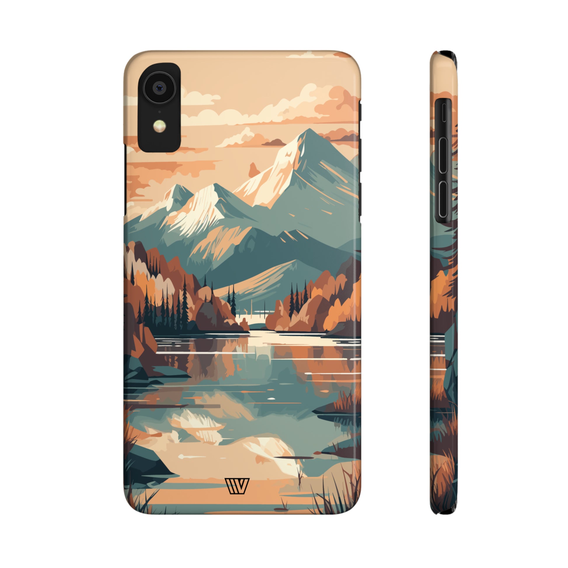 FALL MOUNTAIN RIVER LANDSCAPE | Slim iPhone Case - Trovvve