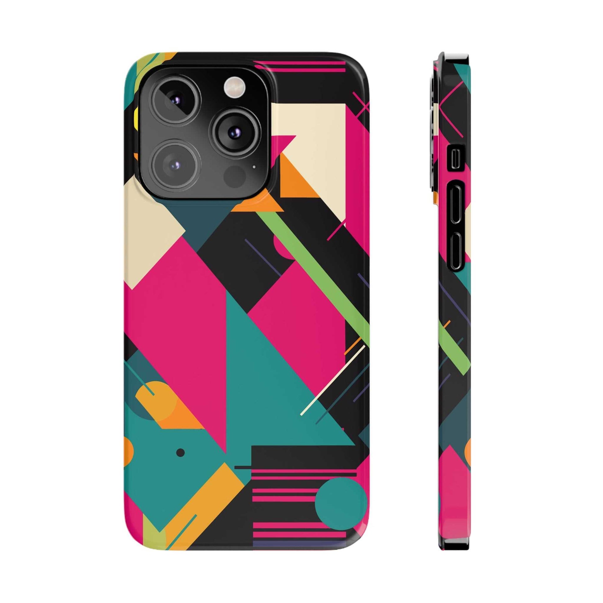 80s / 90s RETRO GEOMETRIC PATTERN | Slim iPhone Case - Trovvve