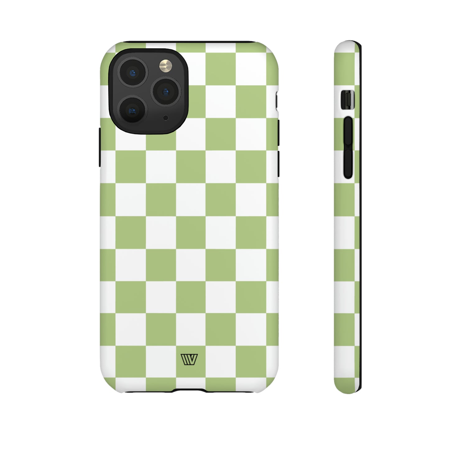 PALE OLIVE WHITE CHECKERBOARD | Tough Phone Case - Trovvve