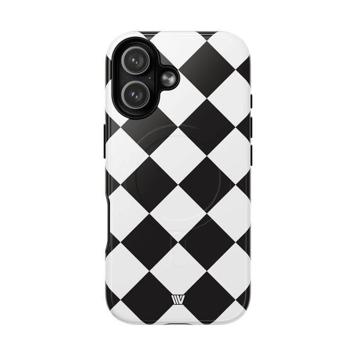 Black & White Diamond MagSafe Tough iPhone Case – iPhone 17, Glossy