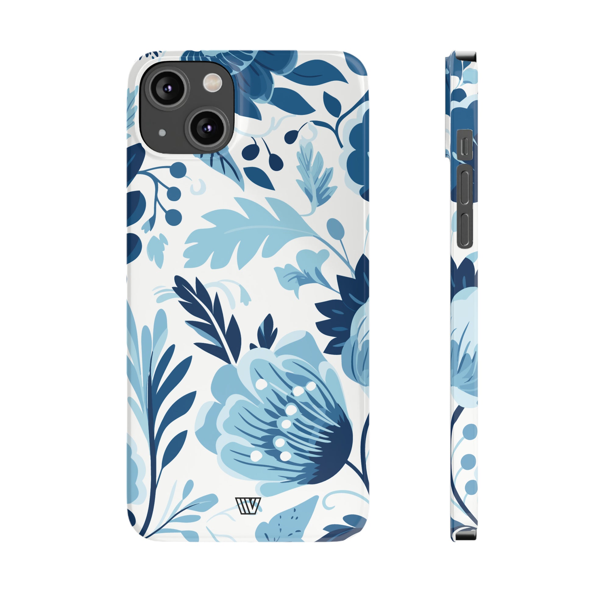 BLUE WHITE FLOWERS | Slim iPhone Case - Trovvve