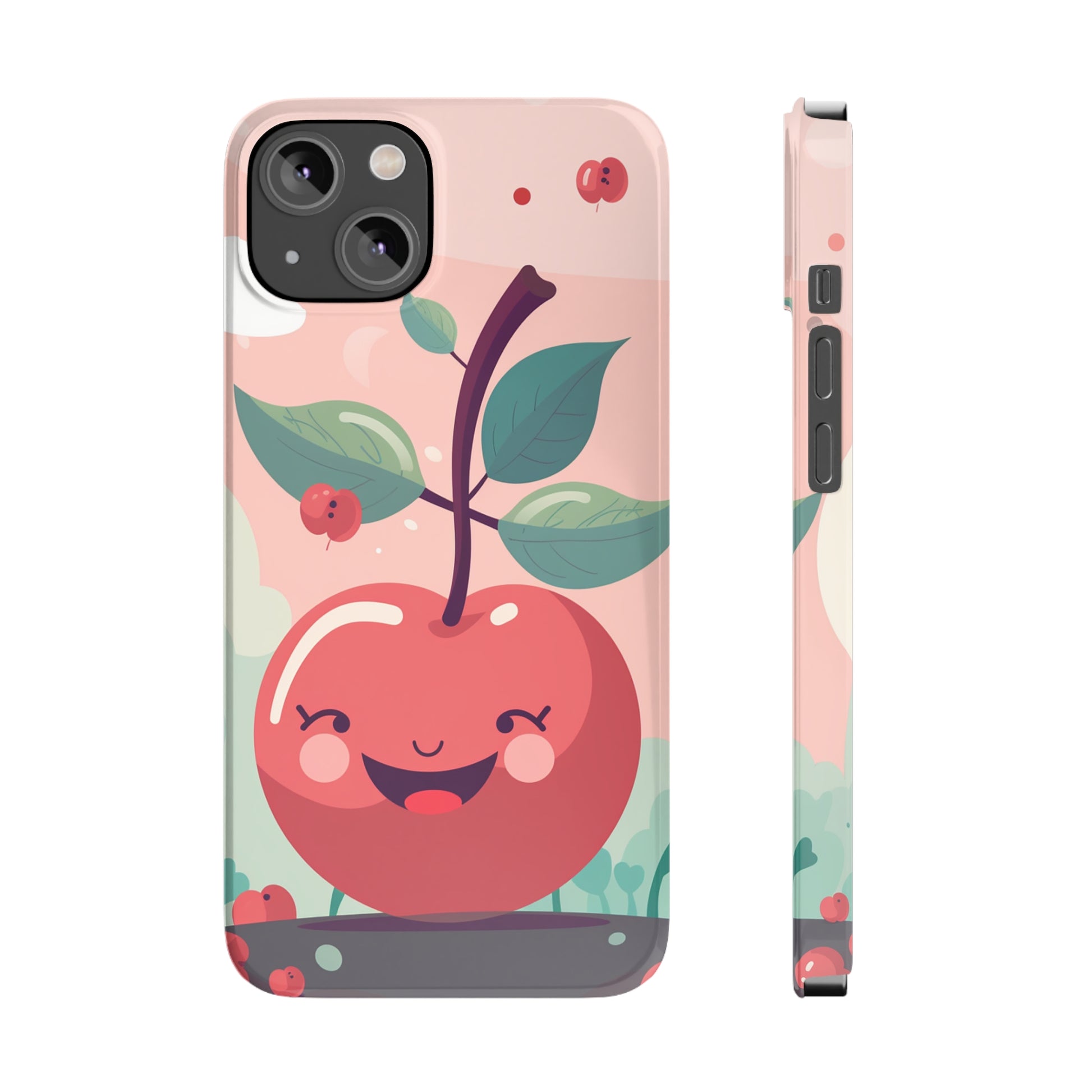 CHERRY FRUIT FACE | Slim iPhone Case - Trovvve