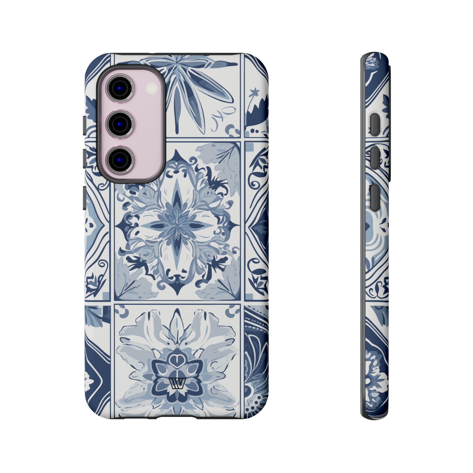 BLUE WHITE TILE | Tough Phone Case - Trovvve