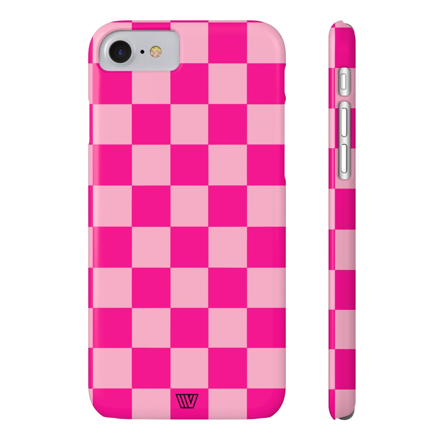 HOT PINK CHECKERBOARD | Slim iPhone Case