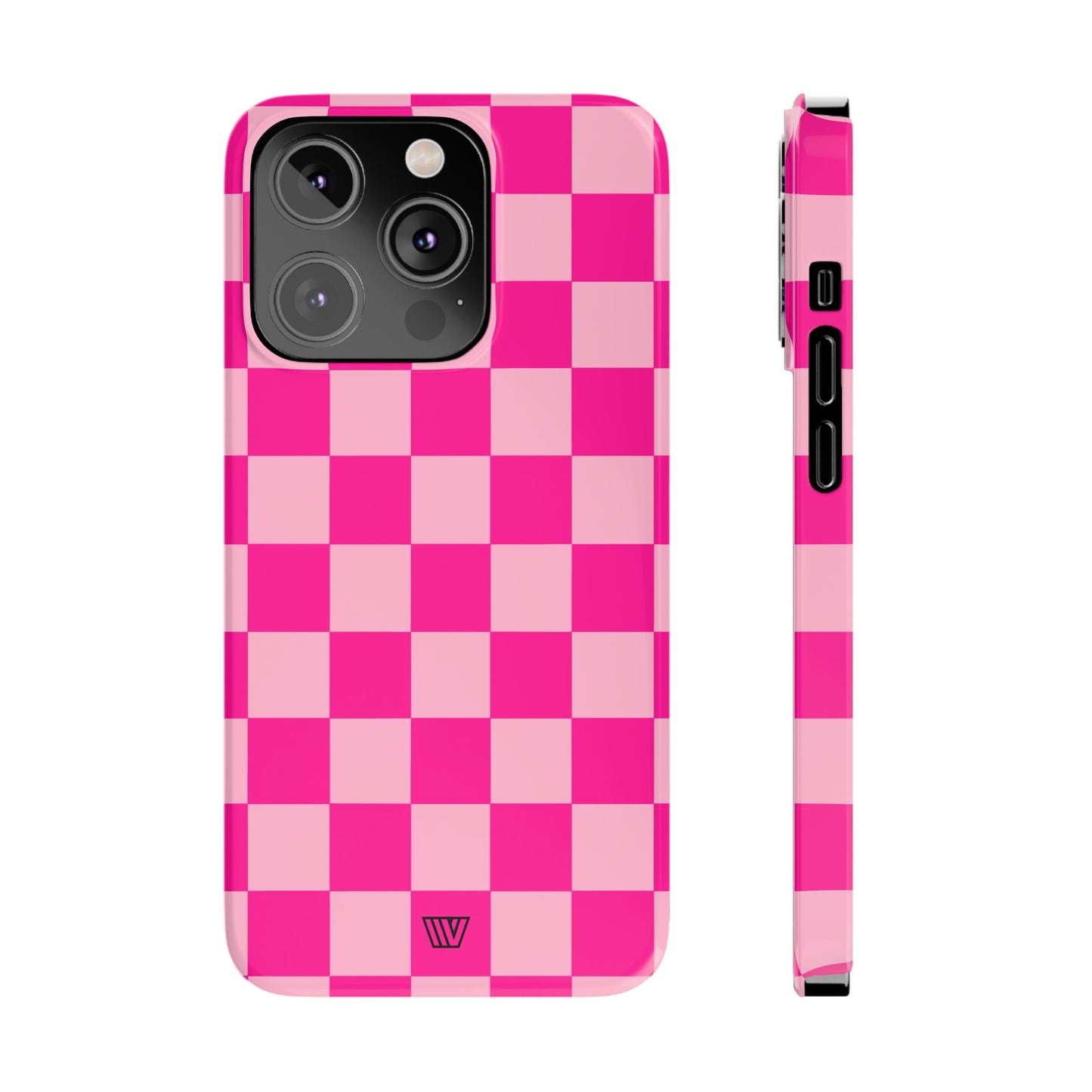 HOT PINK CHECKERBOARD | Slim iPhone Case