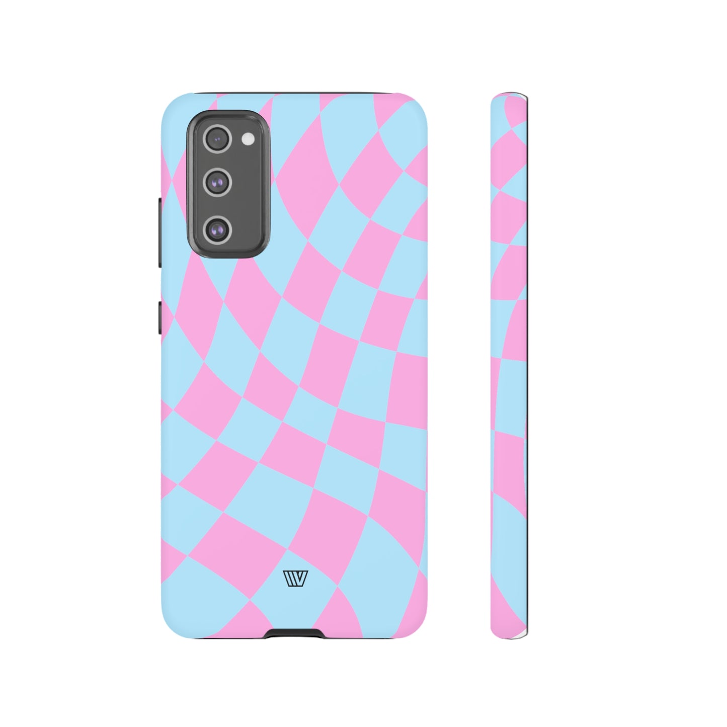 BLUE PINK CURVY CHECKERBOARD | Tough Phone Case - Trovvve