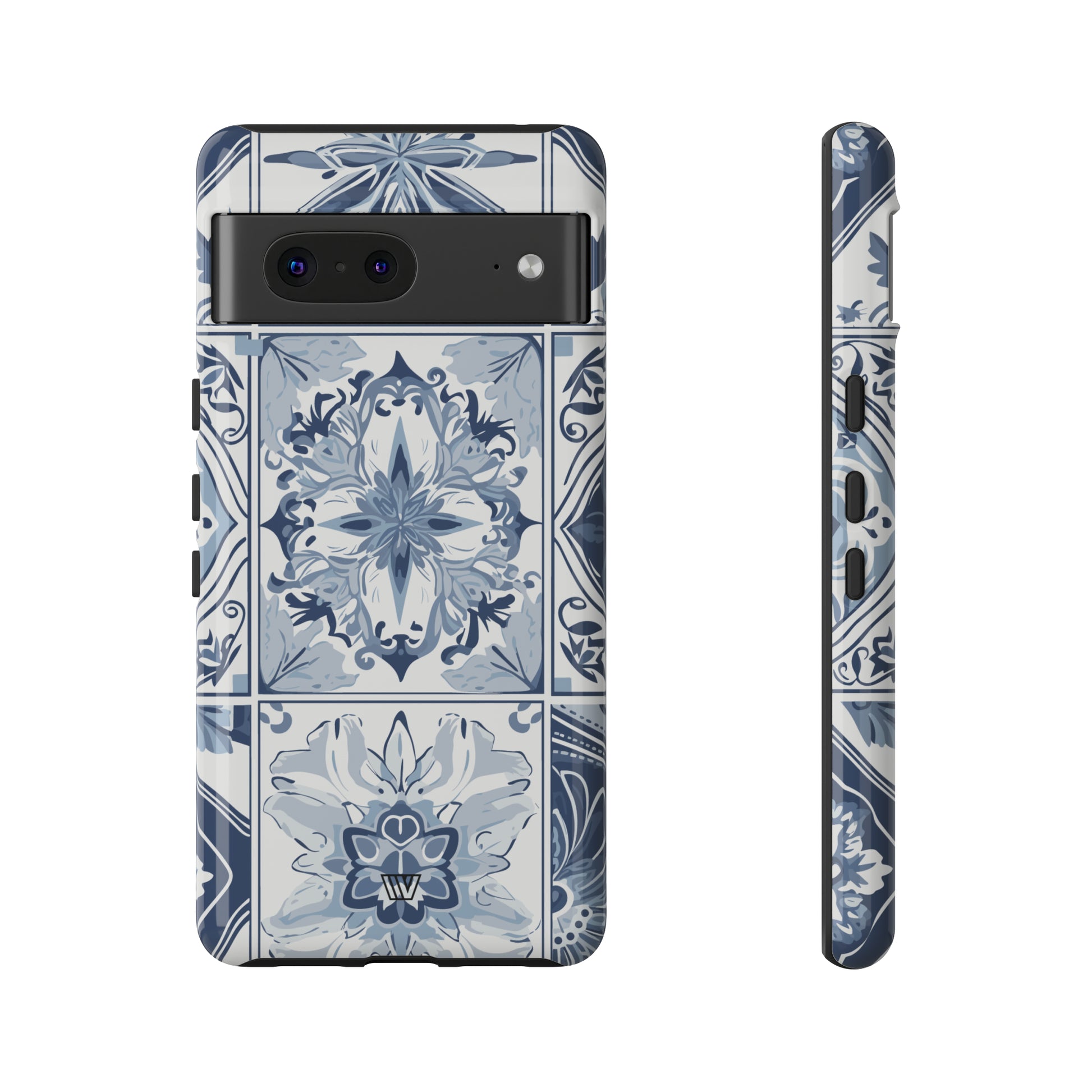 BLUE WHITE TILE | Tough Phone Case - Trovvve