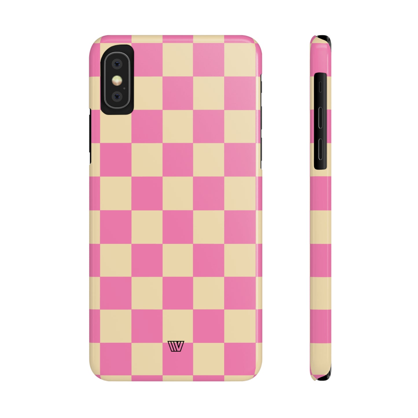 PINK TAN CHECKERBOARD | Slim iPhone Case - Trovvve