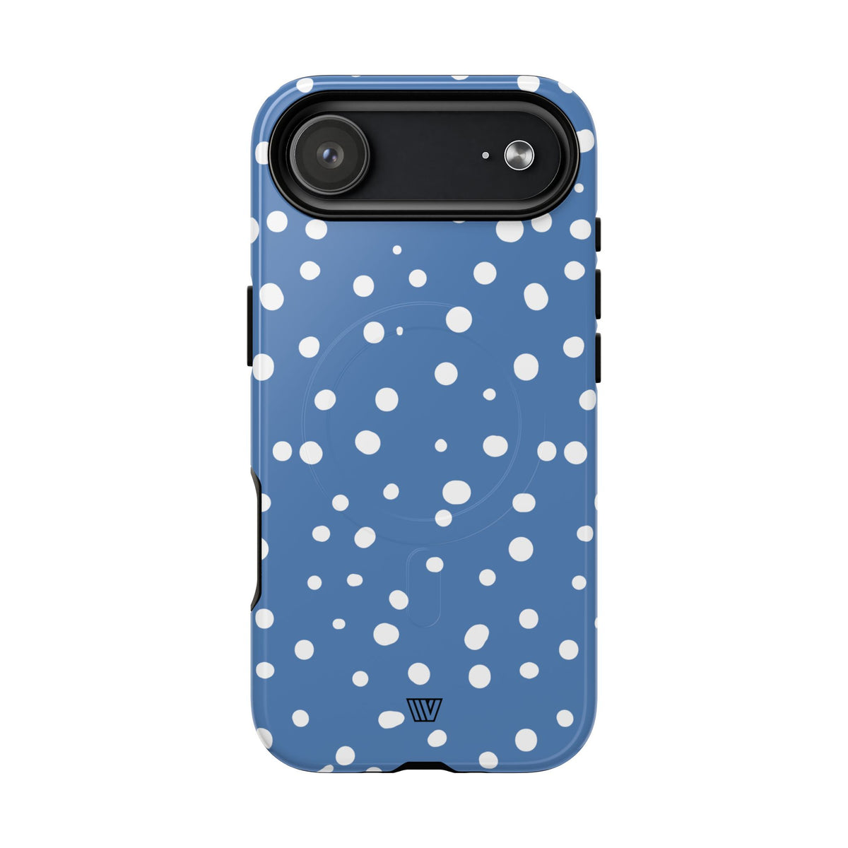 Dusty Blue Dots MagSafe Tough iPhone Case – iPhone 17 Air, Glossy