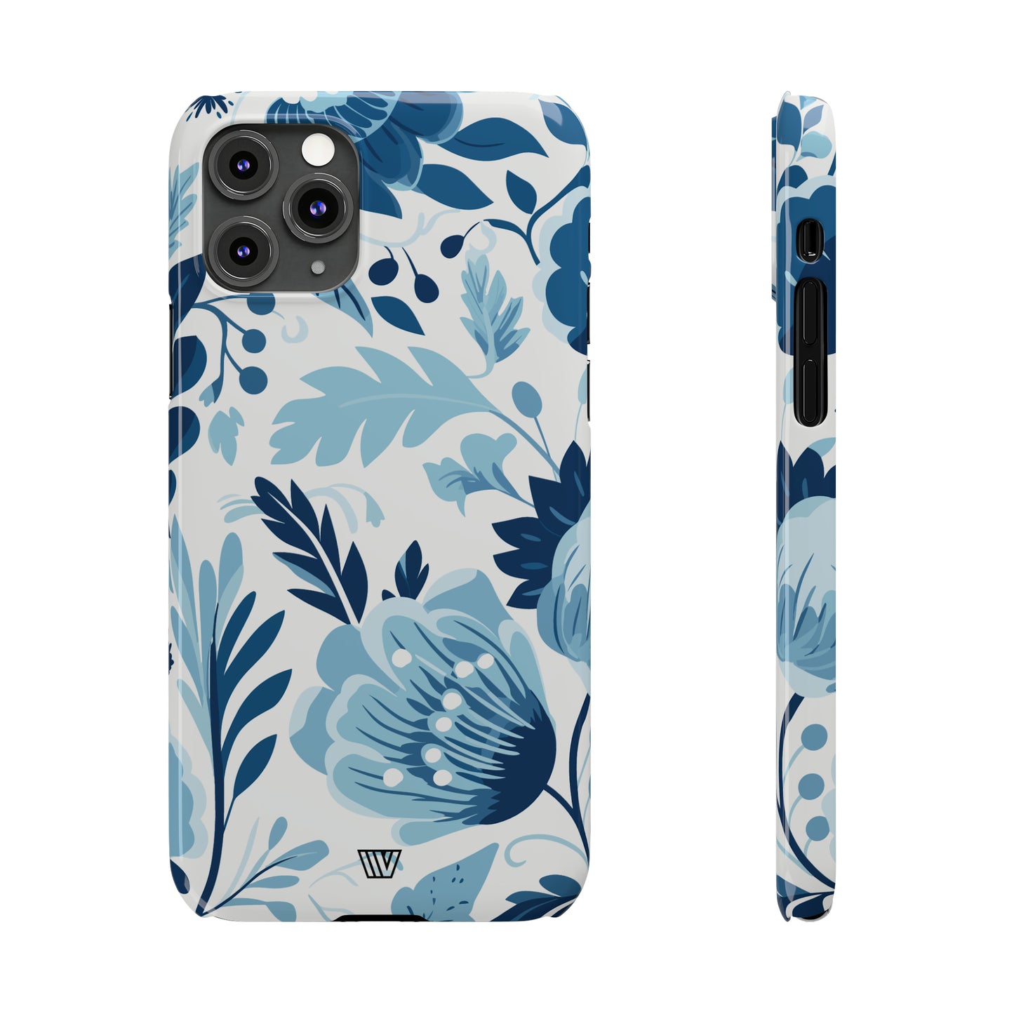 BLUE WHITE FLOWERS | Slim iPhone Case - Trovvve