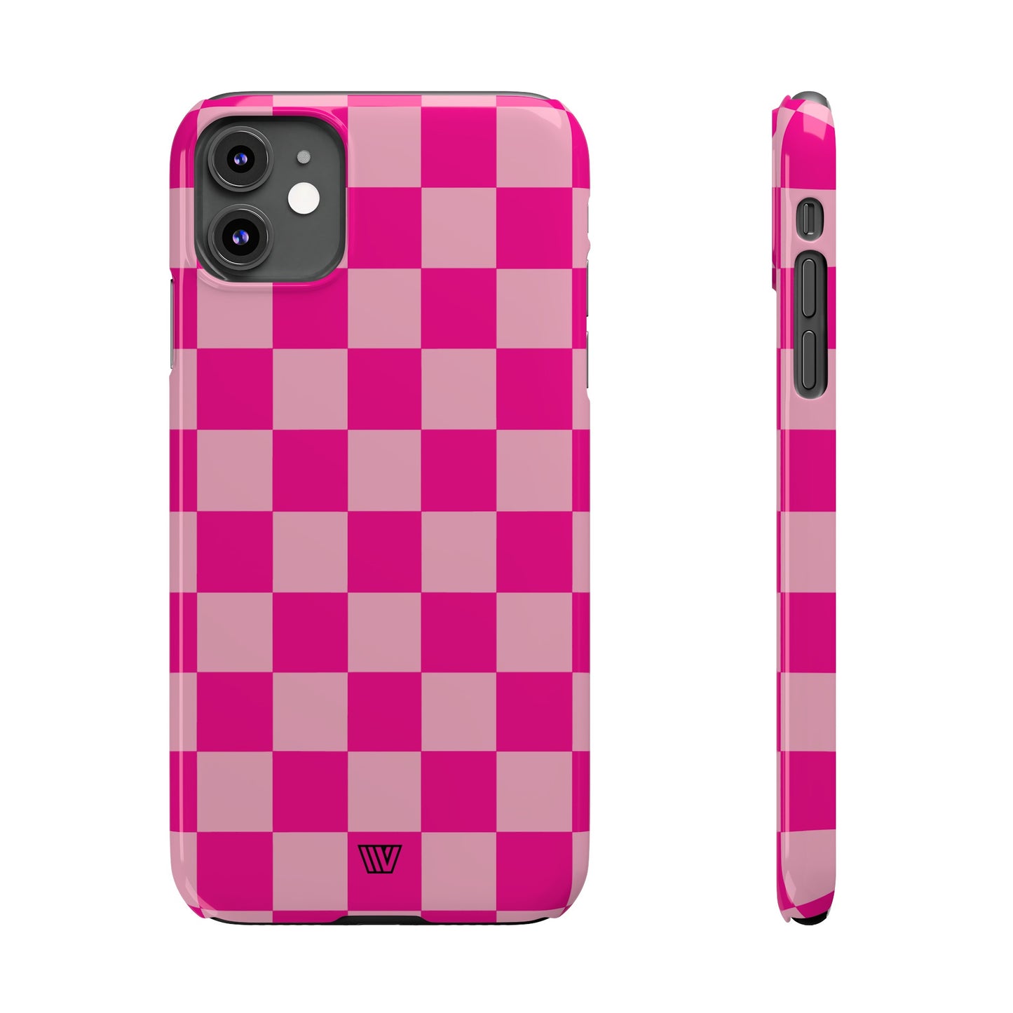 HOT PINK CHECKERBOARD | Slim iPhone Case