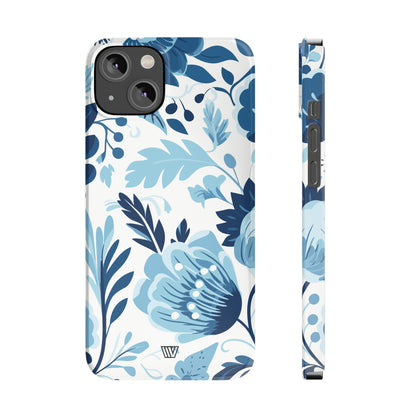 BLUE WHITE FLOWERS | Slim iPhone Case - Trovvve