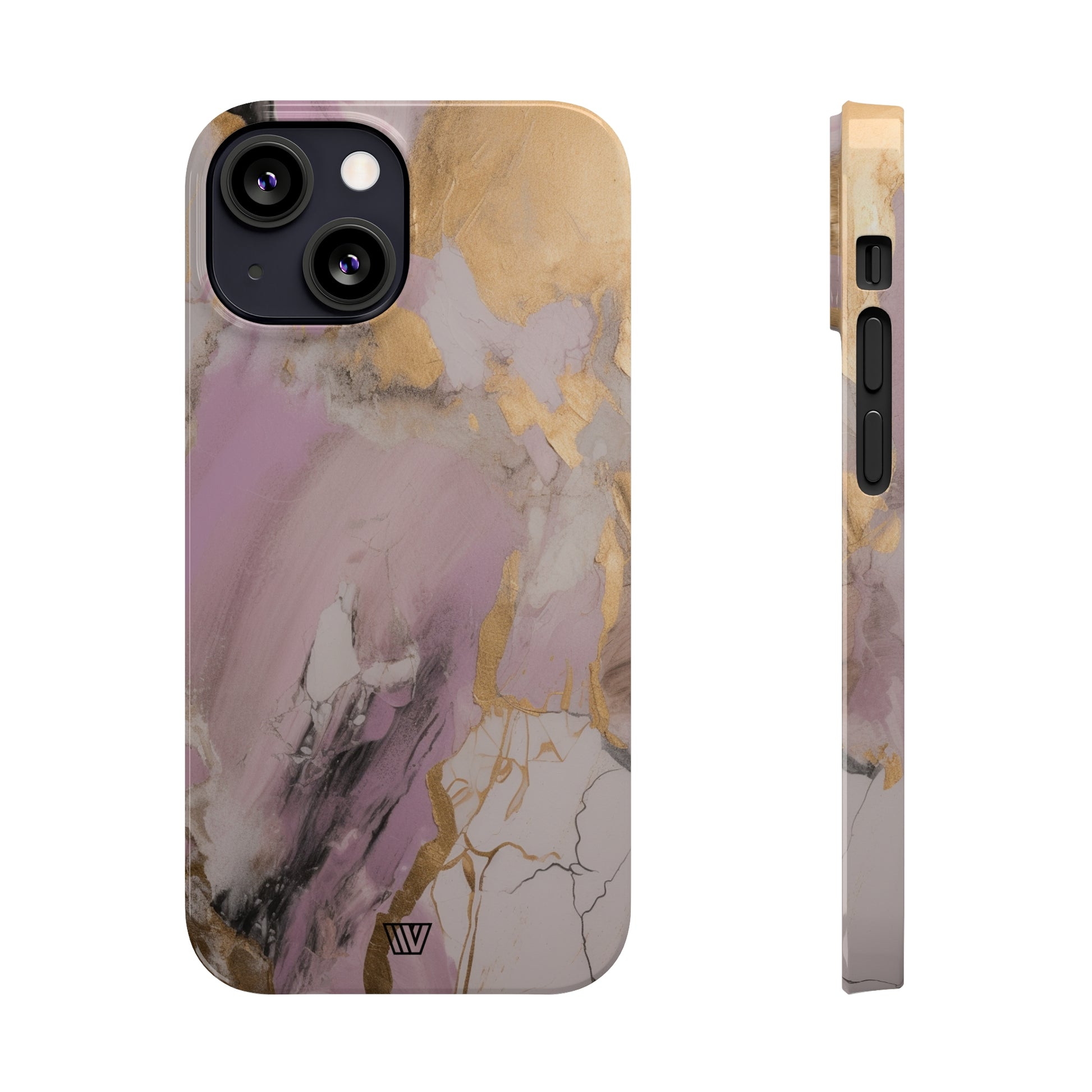 GOLD PINK ABSTRACT PAINTING | Slim iPhone Case - Trovvve