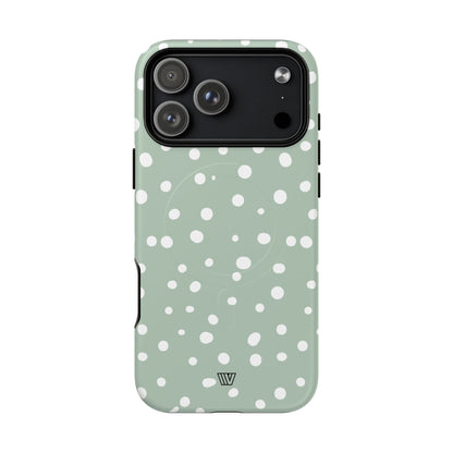 Pastel Green Dots MagSafe Tough iPhone Case – iPhone 17 Pro Max, Matte