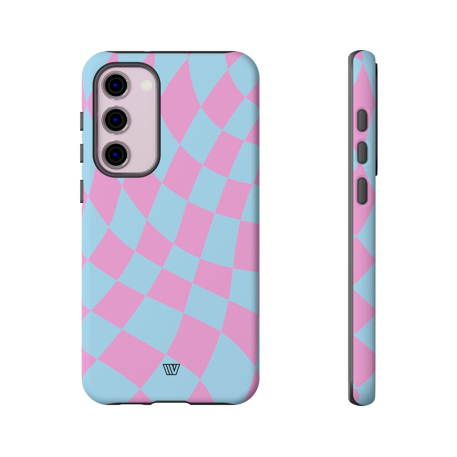 BLUE PINK CURVY CHECKERBOARD | Tough Phone Case - Trovvve