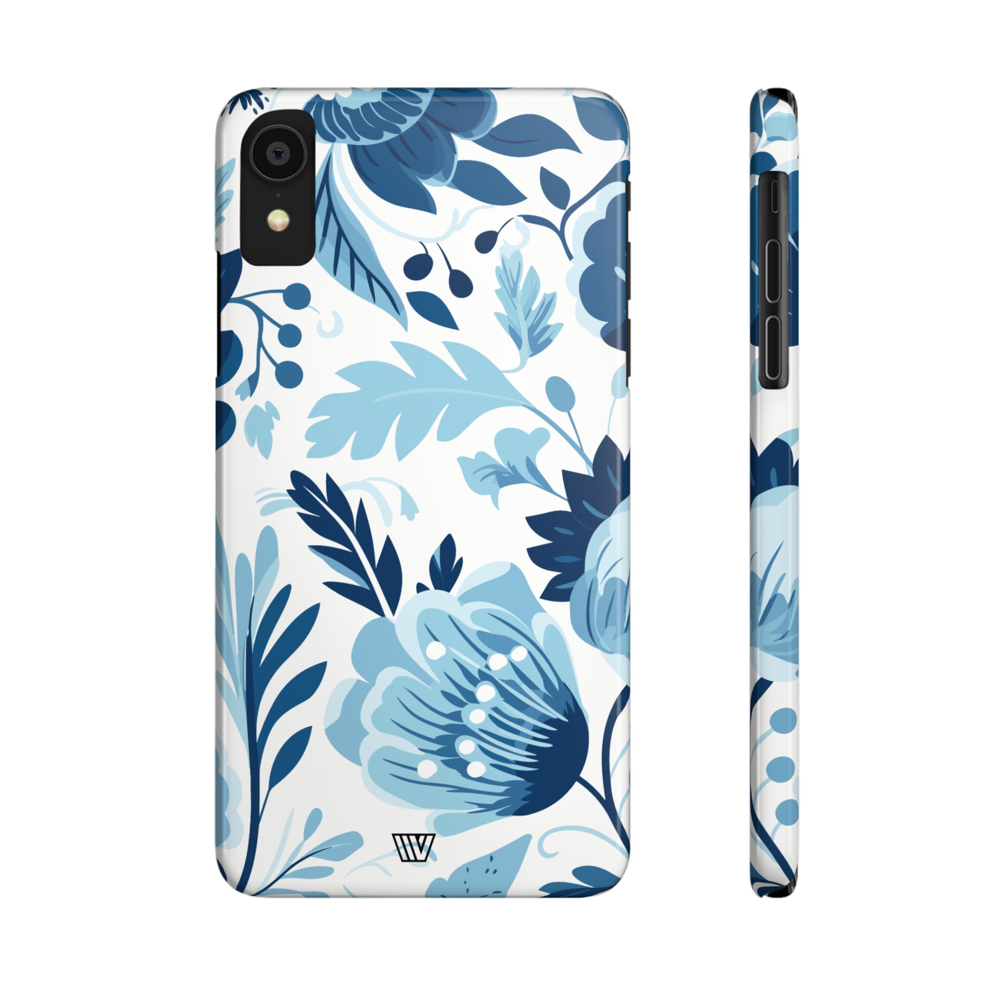 BLUE WHITE FLOWERS | Slim iPhone Case - Trovvve