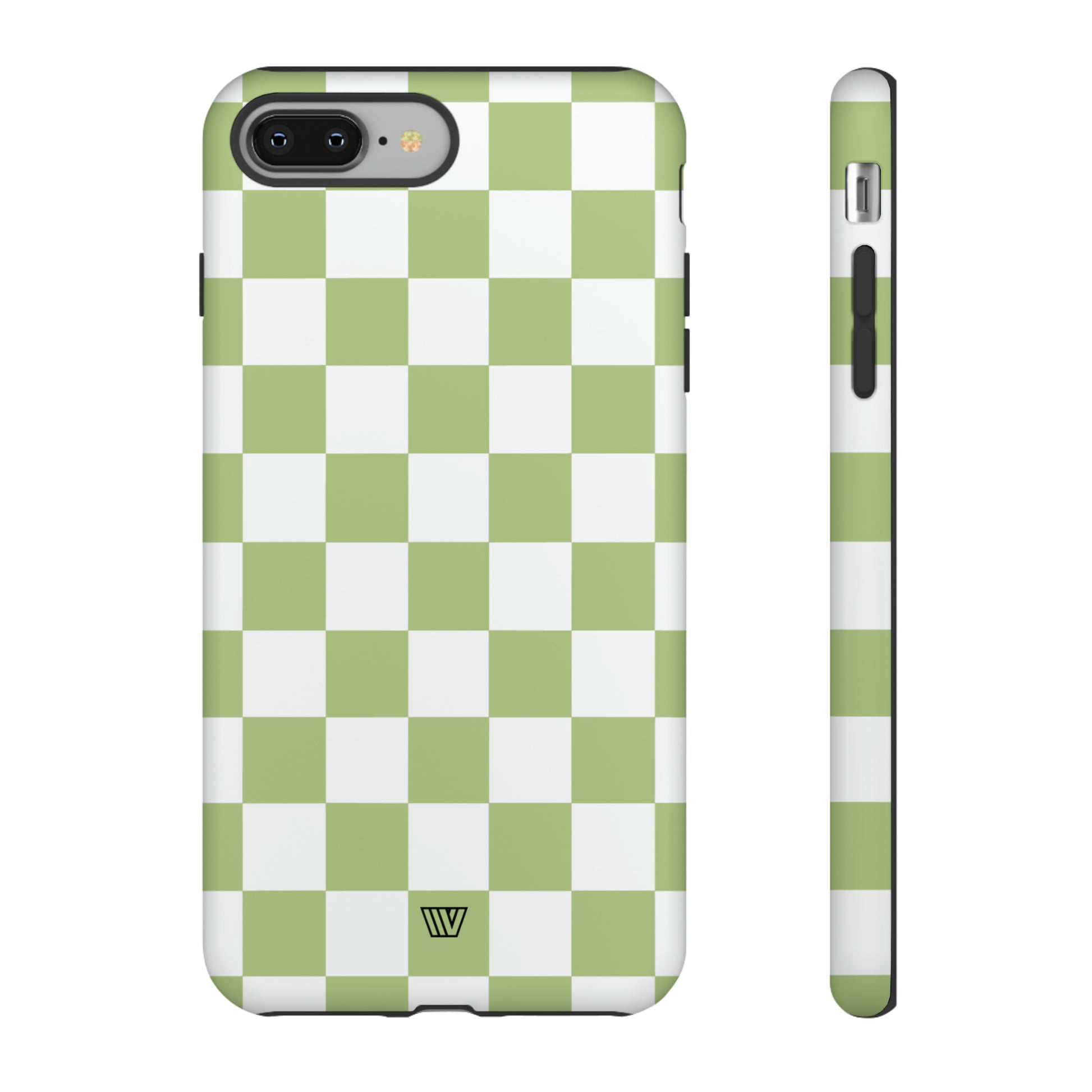 PALE OLIVE WHITE CHECKERBOARD | Tough Phone Case - Trovvve