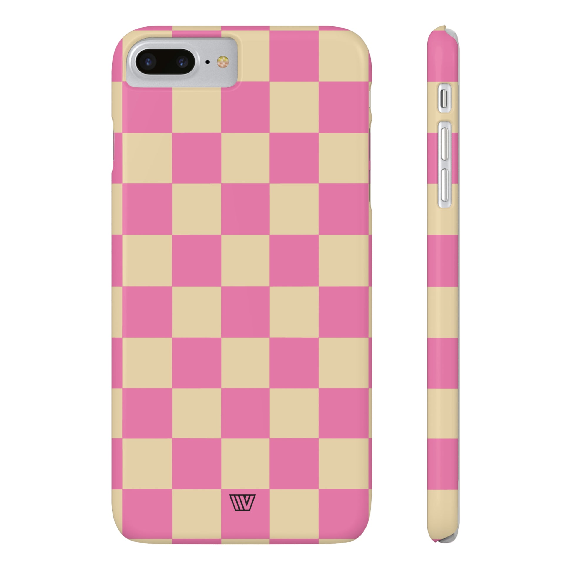 PINK TAN CHECKERBOARD | Slim iPhone Case - Trovvve