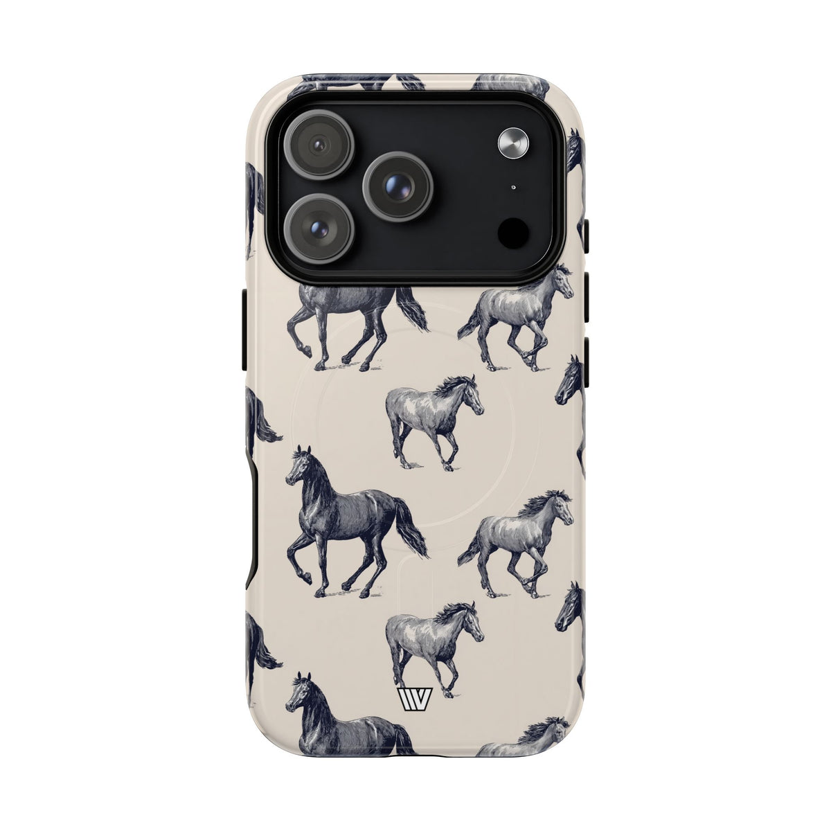 Horse Sketches MagSafe Tough iPhone Case – iPhone 17 Pro, Glossy