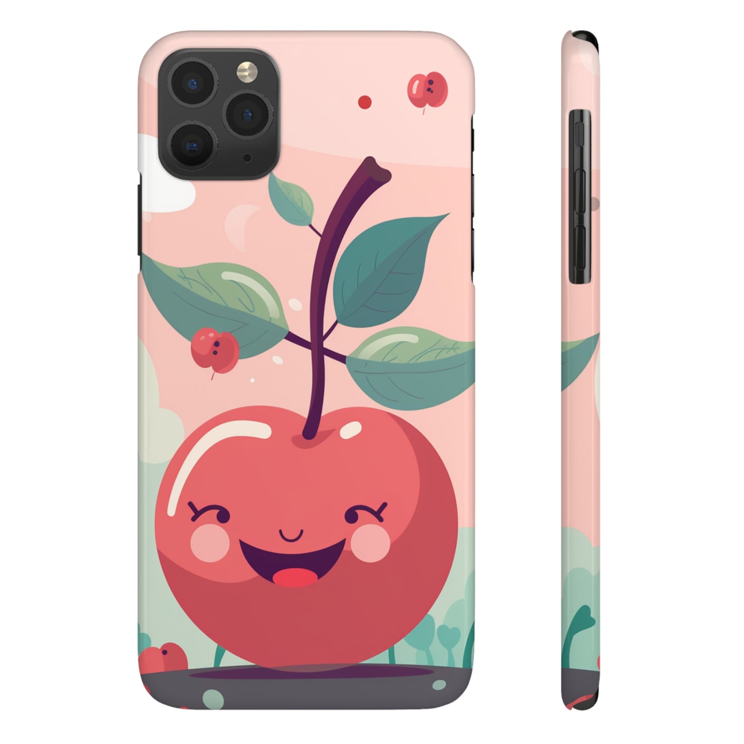 CHERRY FRUIT FACE | Slim iPhone Case - Trovvve