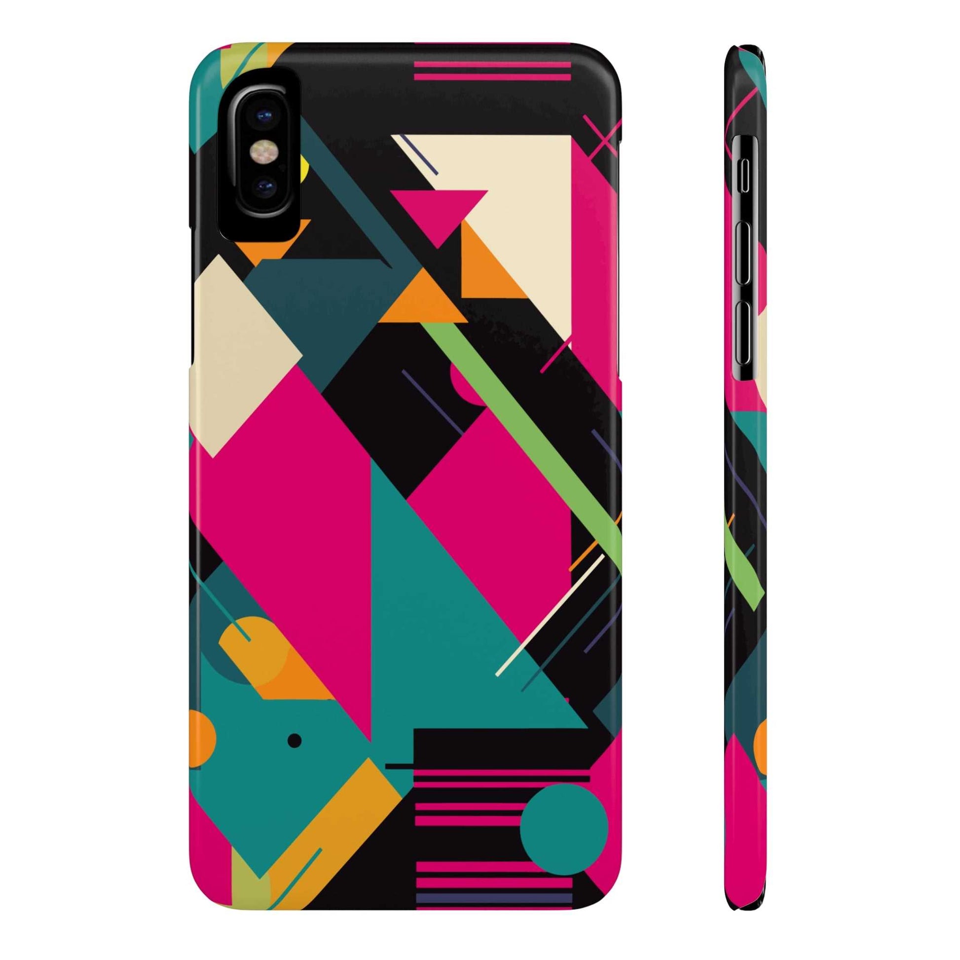 80s / 90s RETRO GEOMETRIC PATTERN | Slim iPhone Case - Trovvve