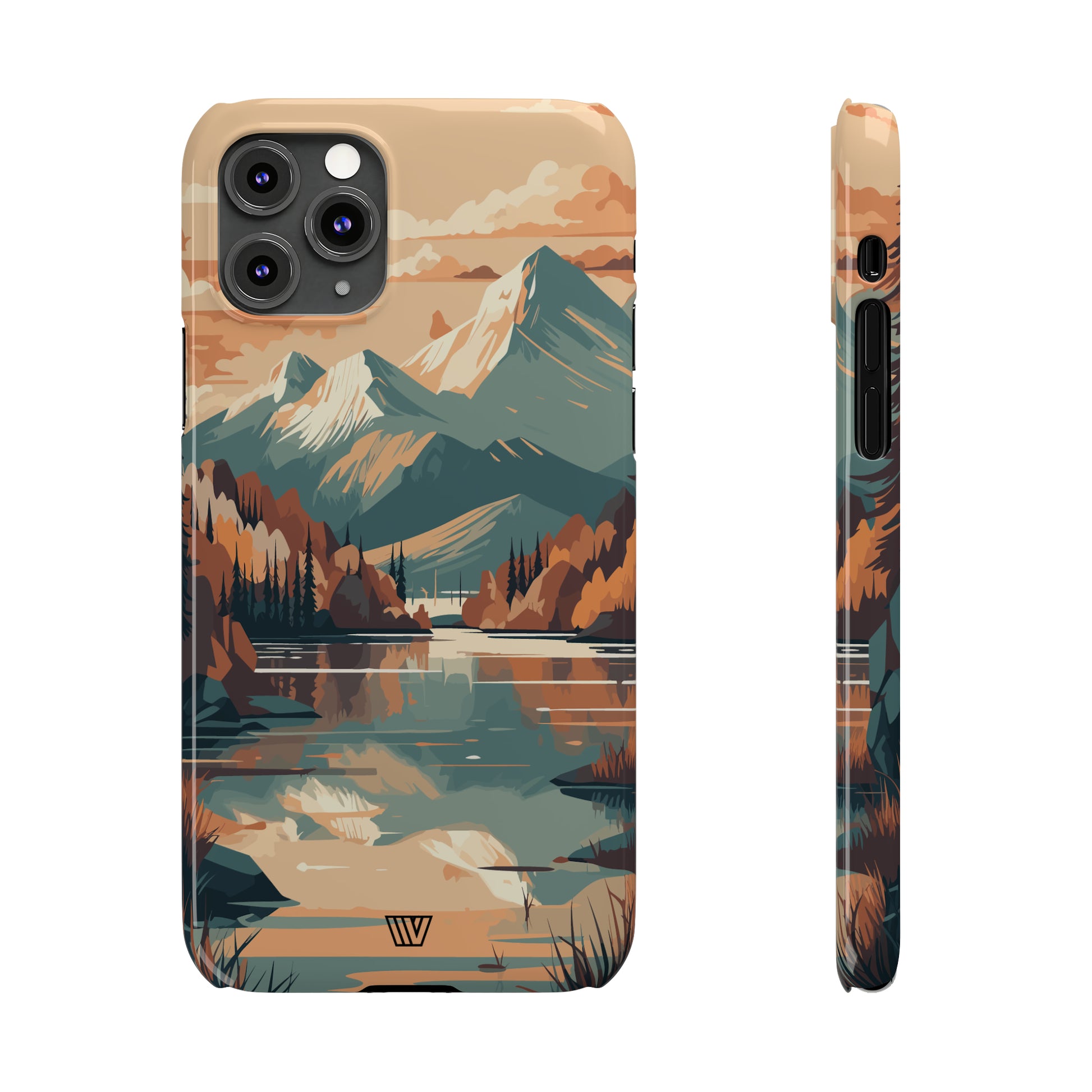 FALL MOUNTAIN RIVER LANDSCAPE | Slim iPhone Case - Trovvve