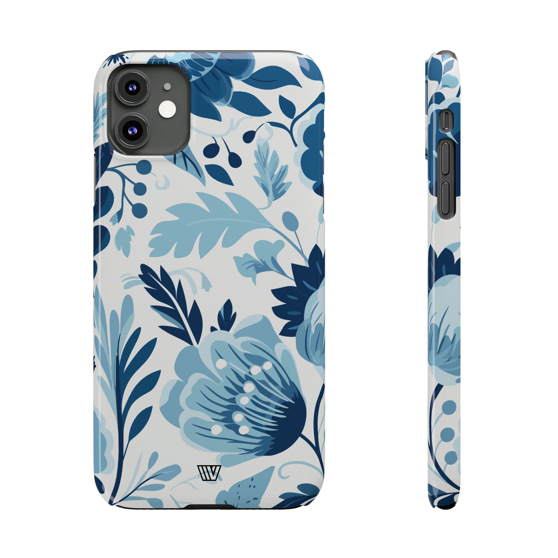 BLUE WHITE FLOWERS | Slim iPhone Case - Trovvve