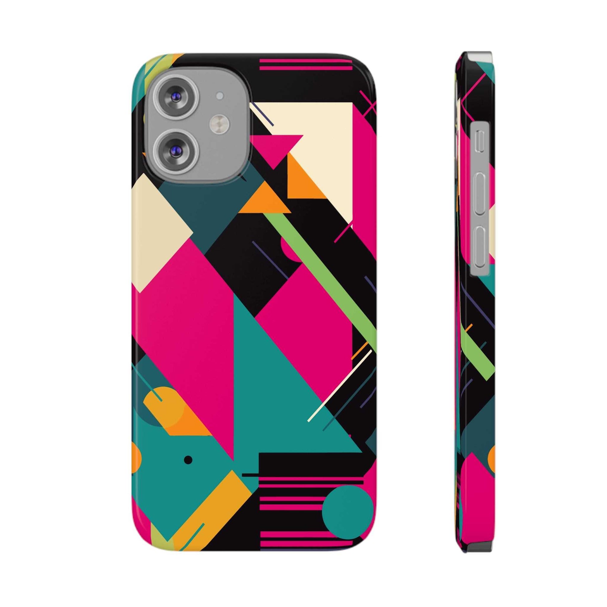 80s / 90s RETRO GEOMETRIC PATTERN | Slim iPhone Case - Trovvve