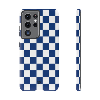 BLUE WHITE CHECKERBOARD | Tough Phone Case - Trovvve