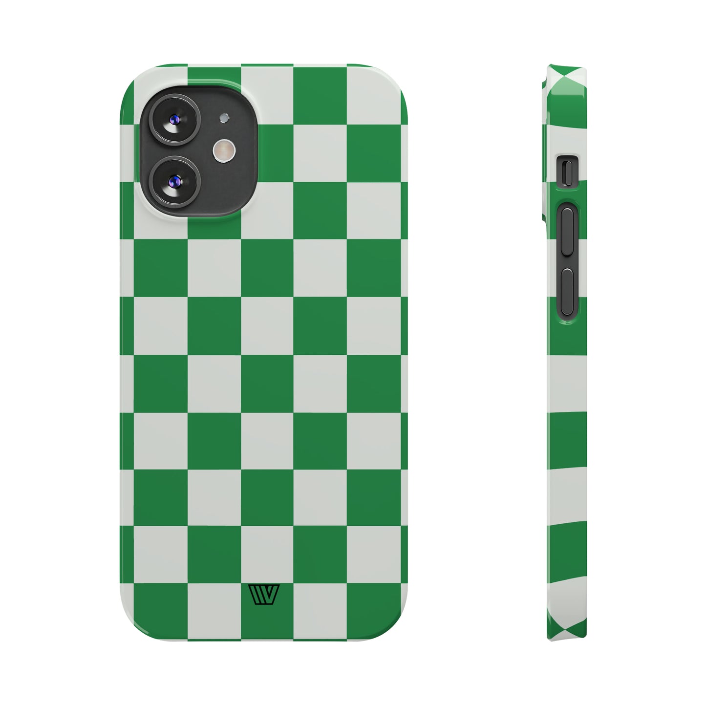 GREEN WHITE CHECKERBOARD | Slim iPhone Case - Trovvve