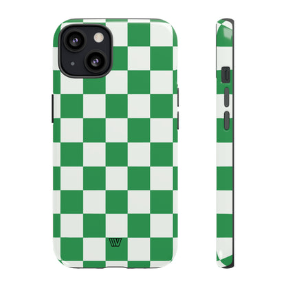 GREEN WHITE CHECKERBOARD | Tough Phone Case - Trovvve